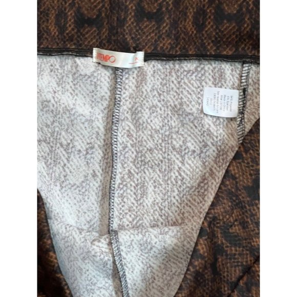INTEMPO Women's Plus Size Fitted Scuba Dress Pants Brown Snake Size 3X NWT - Picture 4 of 6